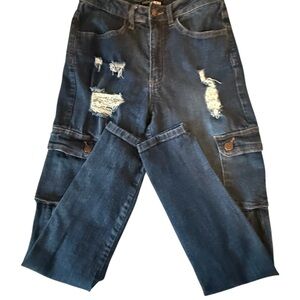 Fashion Nova Distressed Blue Straight Leg Pants – 5